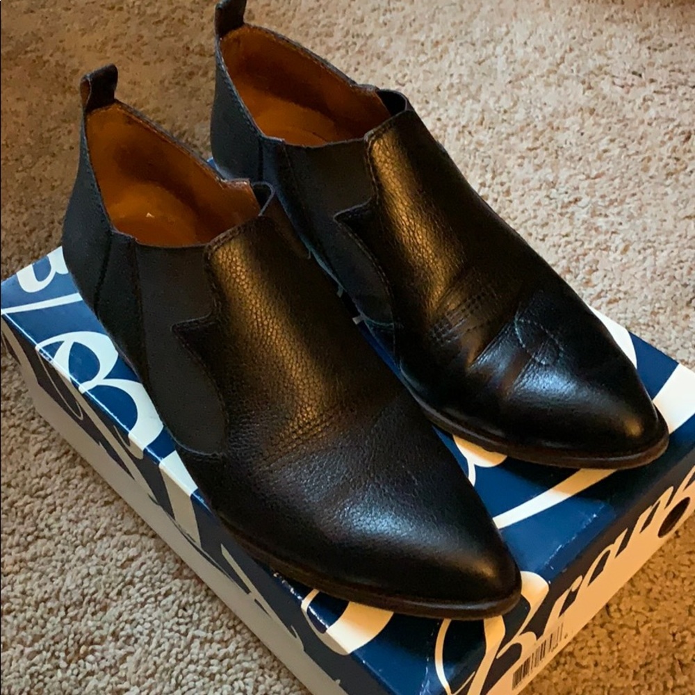 Black Leather Lucky Brand Western Booties